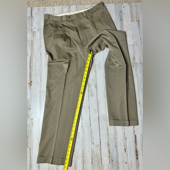 Brooks Brothers Country Club Saxxon Wool Brown Dress Pants Pleated 36x32 - Picture 6 of 10